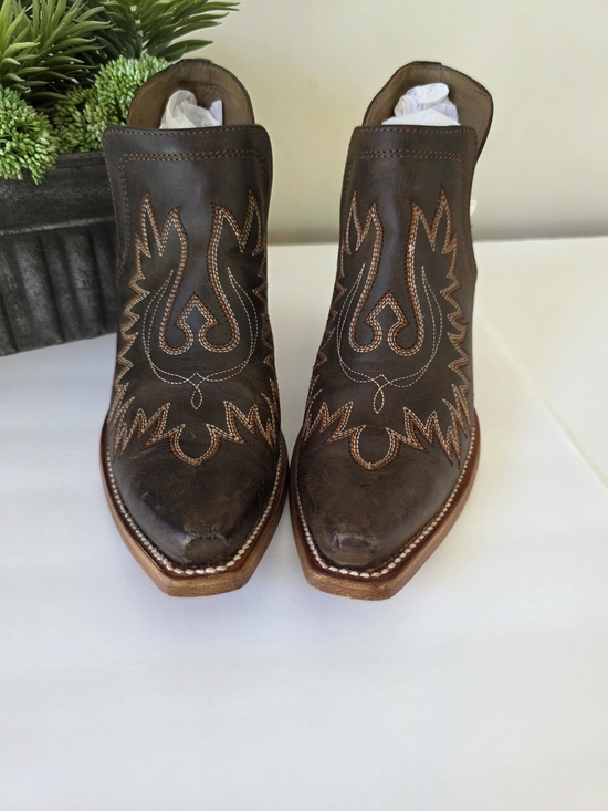 Ariat Shoes - Ariat Dixon Western Booties Women's 8.5 Brown Leather Snip Toe Cowboy Boots
